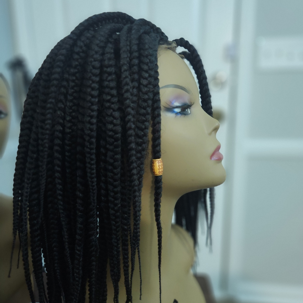 Black Box Braided Wig with Bead Accent - Unbranded
